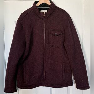 Weatherproof Vintage Full-Zip Jacket Sherpa-Lined Maroon XL – Warm Casual